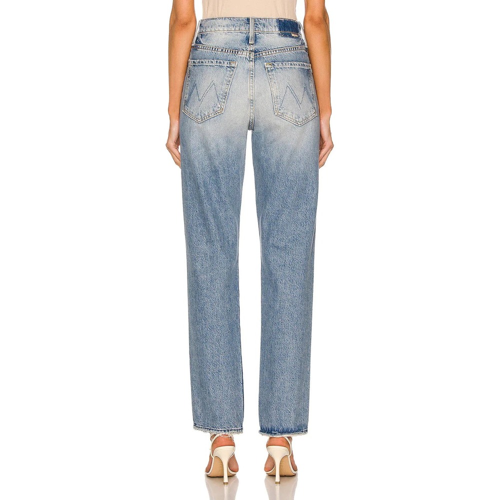 MOTHER Huffy Skimp High Rise Straight Distressed Jeans Hotter On Other Side - Picture 4 of 9